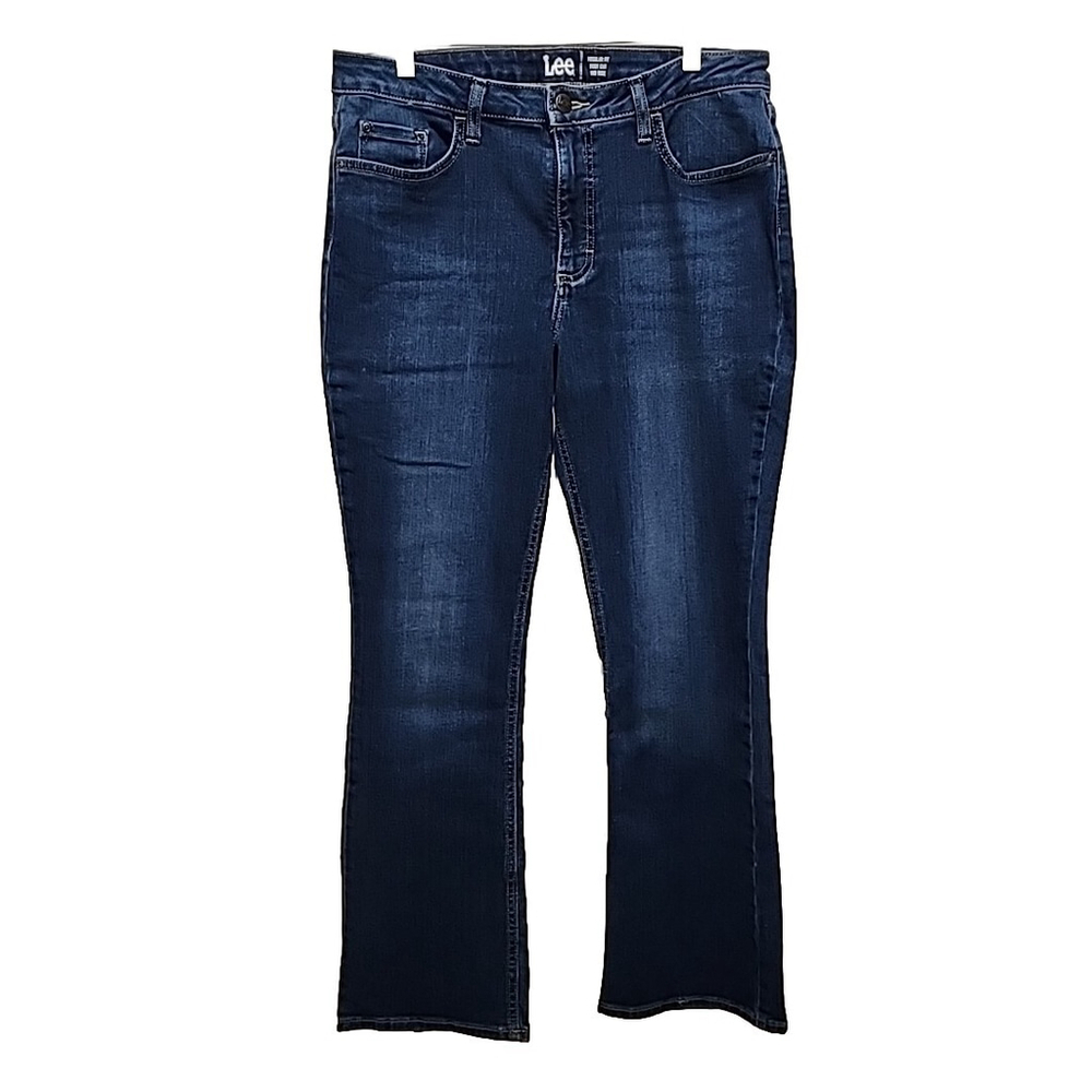 LEE Regular Fit Bootcut Jeans Women Size 14M Inseam 29.5" Mid-Rise